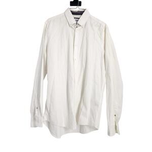 Zara White Long Sleeve Button Down Top Womens Size Medium M